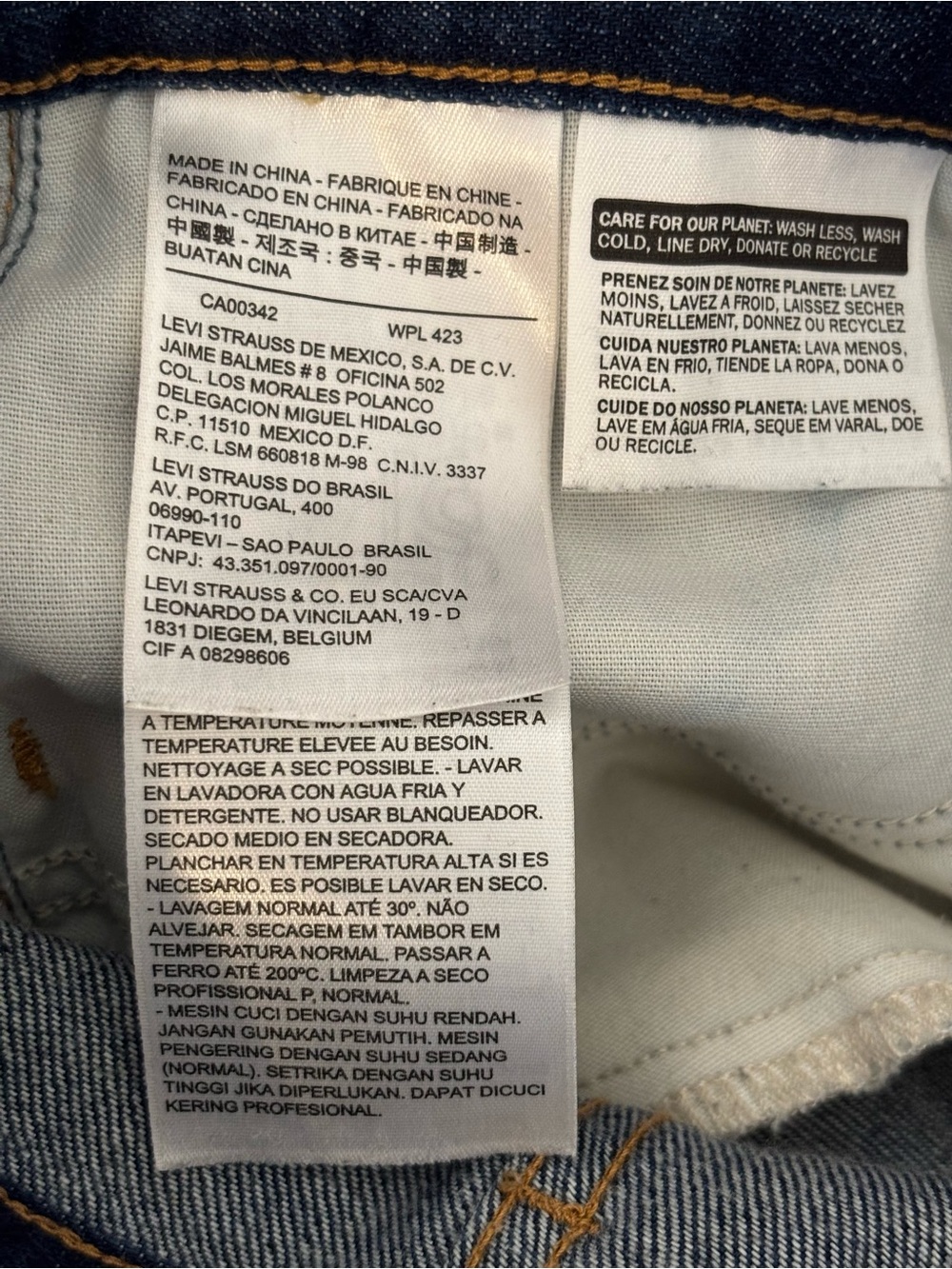 Levi’s Blue Denim Button Front A-Line Midi Skirt Size 27 - Picture 12 of 13